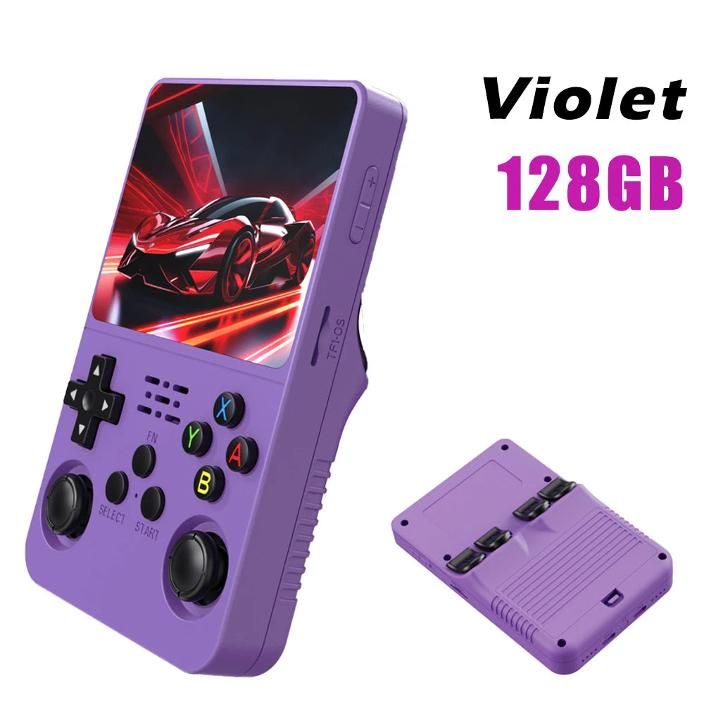 Portable R36S Handheld Game Player 3.5 Inch IPS Display 128GB Linux System Preloaded Retro Games Pocket Console