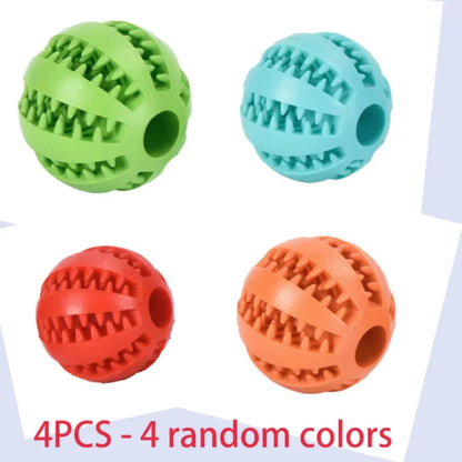 Dog Toy Ball, Nontoxic Bite Resistant Toy Ball for Pet Dogs Puppy Cat, Dog Pet Food Treat Feeder Chew Tooth Cleaning Ball