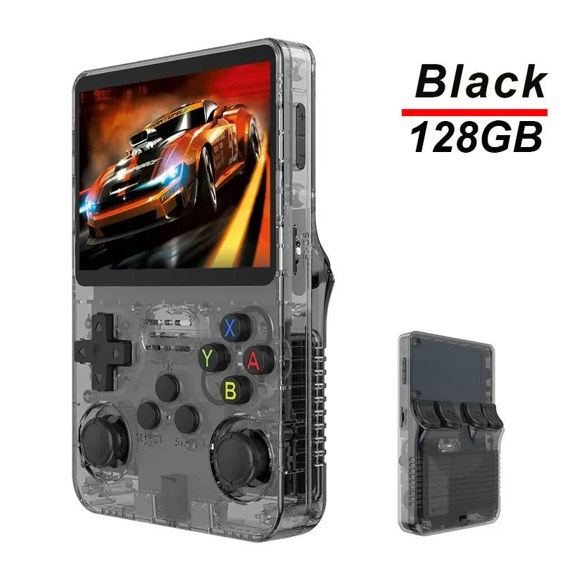 Portable R36S Handheld Game Player 3.5 Inch IPS Display 128GB Linux System Preloaded Retro Games Pocket Console