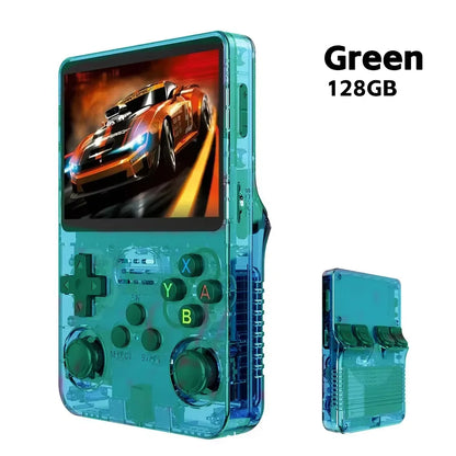 Portable R36S Handheld Game Player 3.5 Inch IPS Display 128GB Linux System Preloaded Retro Games Pocket Console