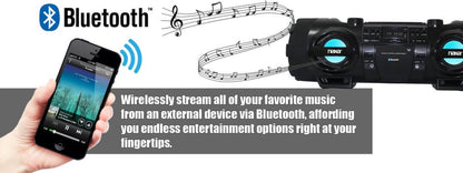 Naxa MP3/CD Bass Reflex Boombox and PA System with Bluetooth