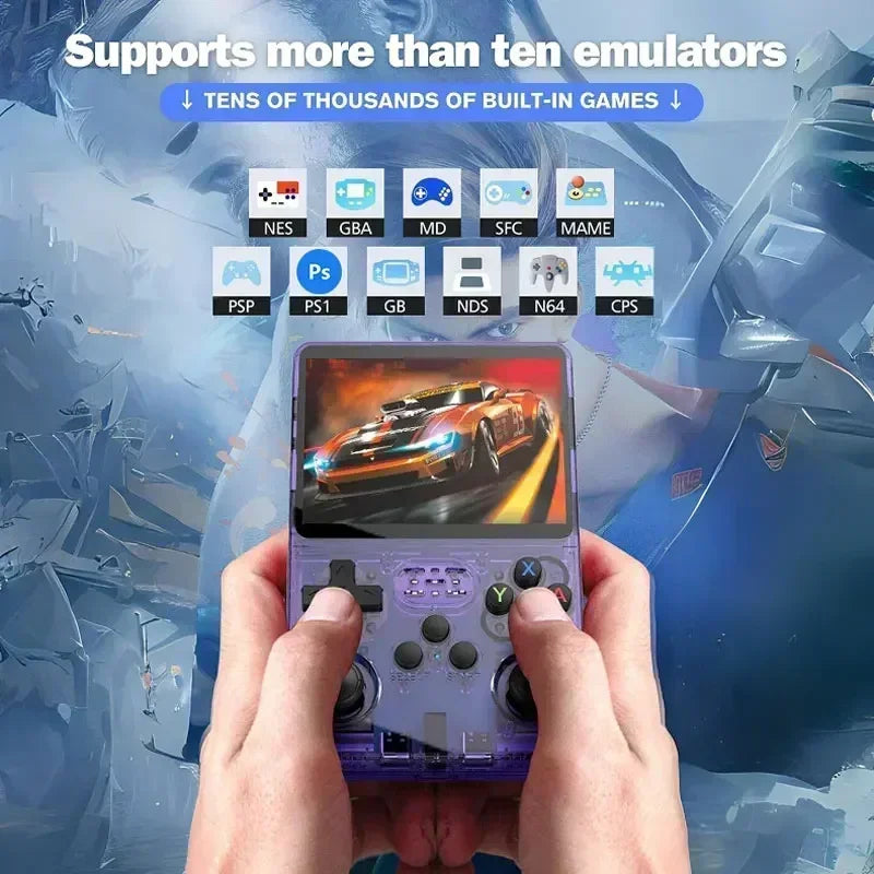 Portable R36S Handheld Game Player 3.5 Inch IPS Display 128GB Linux System Preloaded Retro Games Pocket Console