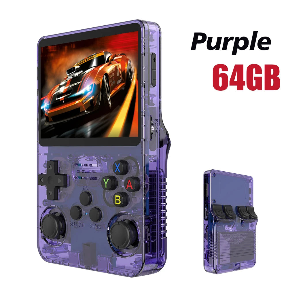 Portable R36S Handheld Game Player 3.5 Inch IPS Display 128GB Linux System Preloaded Retro Games Pocket Console
