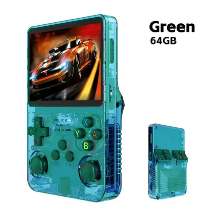 Portable R36S Handheld Game Player 3.5 Inch IPS Display 128GB Linux System Preloaded Retro Games Pocket Console
