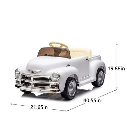 12V Kids Ride On truck car w/parents control, Licensed Chevrolet 3100 pickup,electric car for kid,Vintage modeling,3 speeds,LED Lights,Bluetooth,USB,High-power up to 4.35 km/h,age 3+