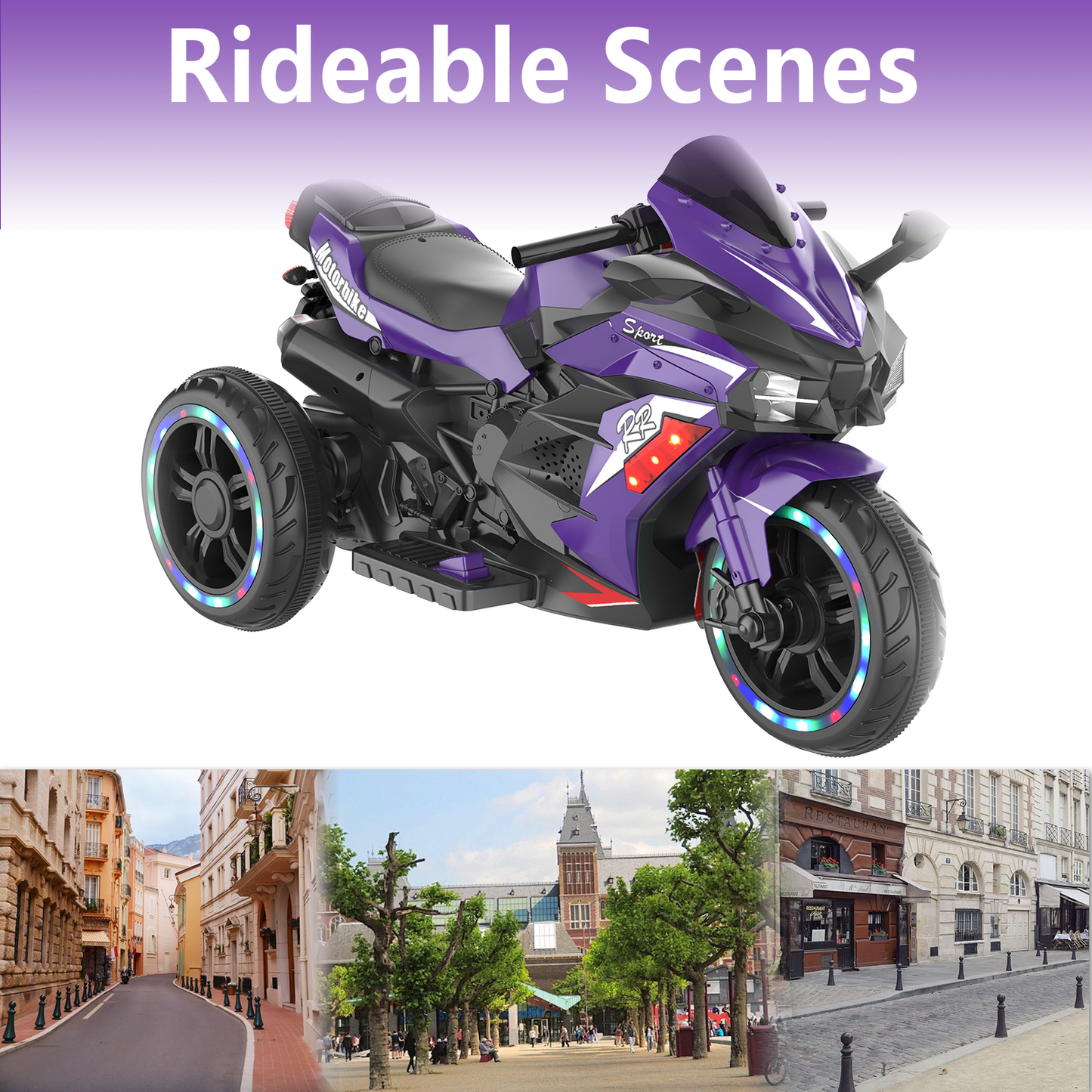 12V children's motorcycle, 3-4 years old electric motorcycle, Violet
Children's motorcycles make full use of USB and MP3 connections. The best Children's Day gift, birthday gift, Christmas gift