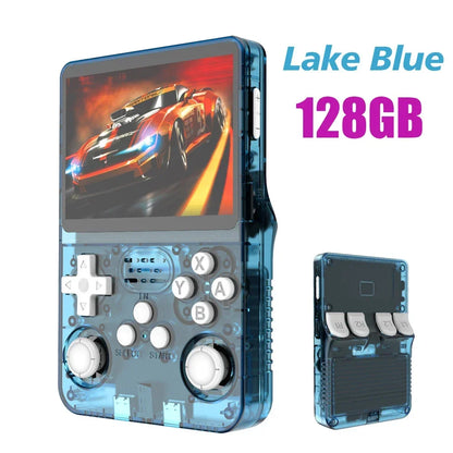 Portable R36S Handheld Game Player 3.5 Inch IPS Display 128GB Linux System Preloaded Retro Games Pocket Console