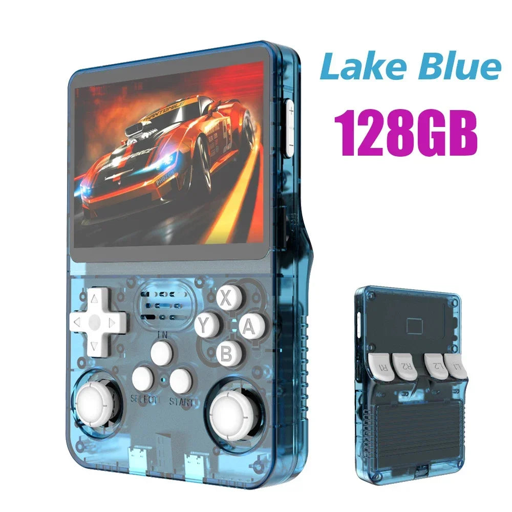 Portable R36S Handheld Game Player 3.5 Inch IPS Display 128GB Linux System Preloaded Retro Games Pocket Console