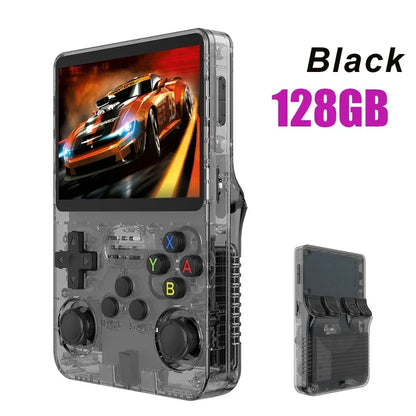 Portable R36S Handheld Game Player 3.5 Inch IPS Display 128GB Linux System Preloaded Retro Games Pocket Console