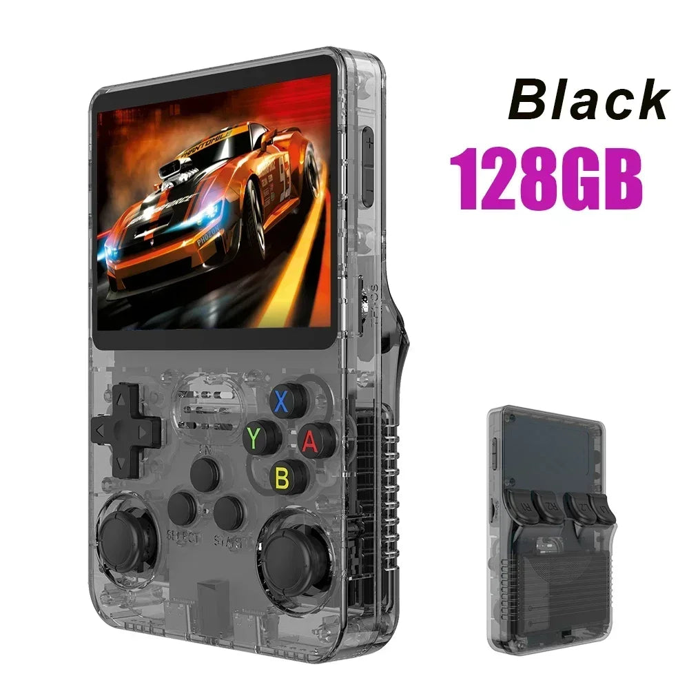 Portable R36S Handheld Game Player 3.5 Inch IPS Display 128GB Linux System Preloaded Retro Games Pocket Console